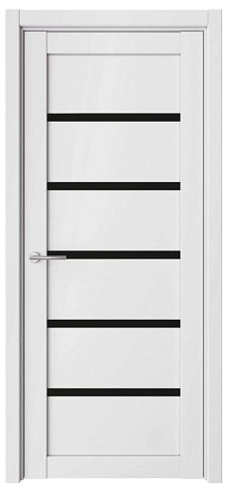 Межкомнатная дверь со стеклом Вена Белый Vinyl Стекло черное (ALBERO)