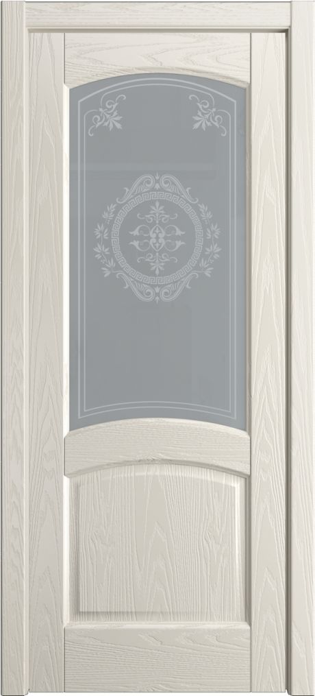 Межкомнатная дверь со стеклом Фиона Бежевый Шпон (Мильяна)