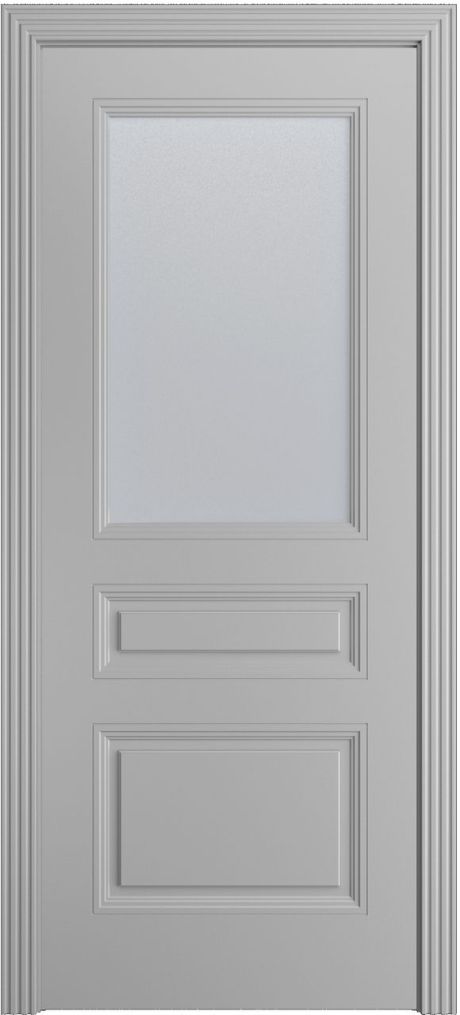 Межкомнатная дверь со стеклом Манхэттен Светло серая Эмаль (Бипи Дорс)