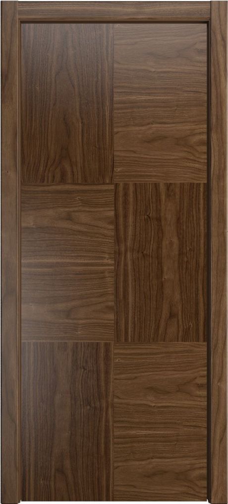Глухая межкомнатная дверь Некст Американский орех Шпон (Мильяна)