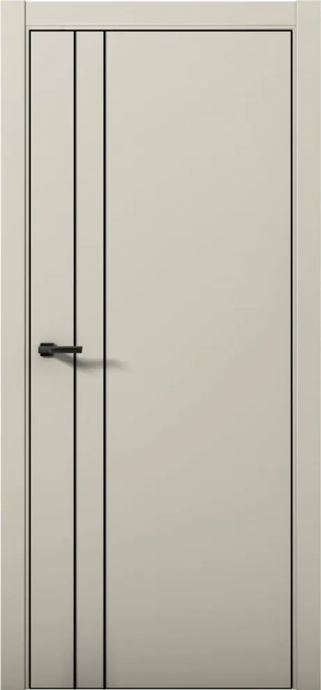 Межкомнатная дверь ESTETICA 04 Силк грей Кромка AL Black (Brandoors)
