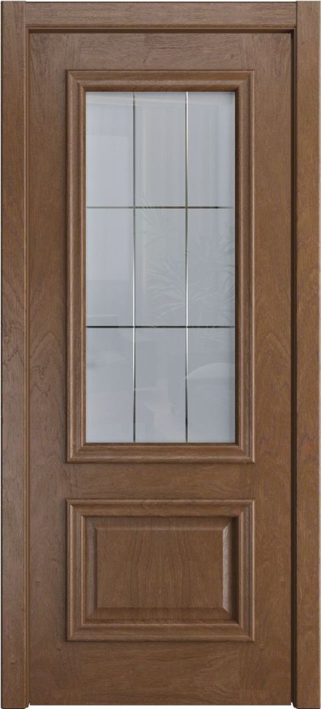 Межкомнатная дверь со стеклом Бристоль Премиум Дуб мокко Шпон (Мильяна)