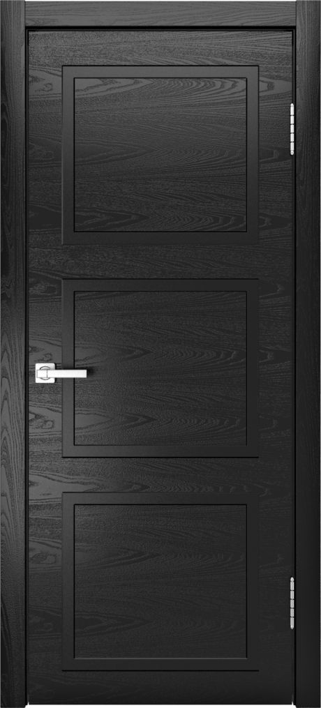 Глухая межкомнатная дверь ID-Лайн 3 Неро Шпон (Мильяна)