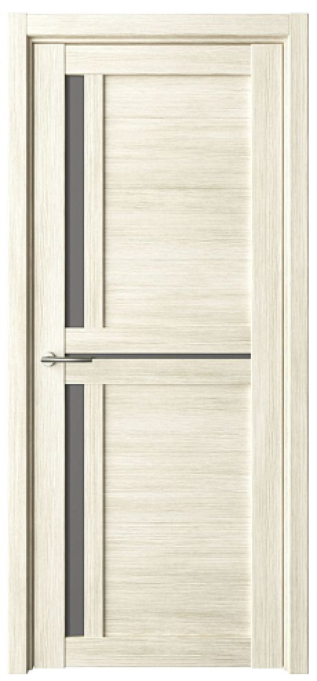 Межкомнатная дверь со стеклом Кельн Белый кипарис Эко-шпон Стекло графитовое (ALBERO)