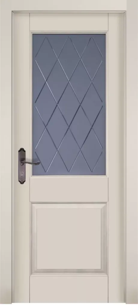 Межкомнатная дверь со стеклом Элегия Слоновая кость Массив ольхи (ОКА)