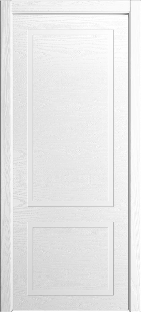Глухая межкомнатная дверь ID-Лайн 2 Белоснежный Шпон (Мильяна)