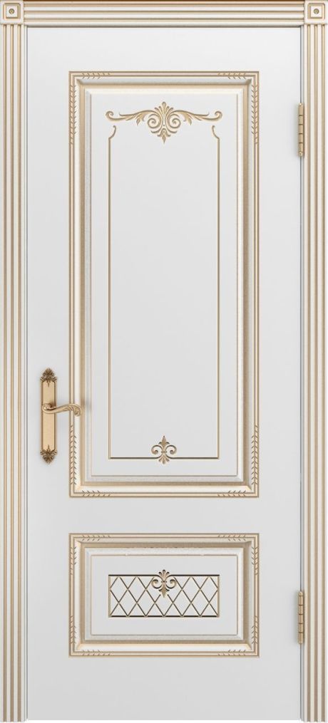 Глухая межкомнатная дверь Аккорд В3 Белый с патиной Золото Эмаль (Бипи Дорс)