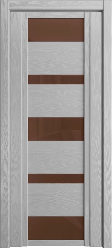 Межкомнатная дверь со стеклом QDO M Светло серая Шпон (Мильяна)