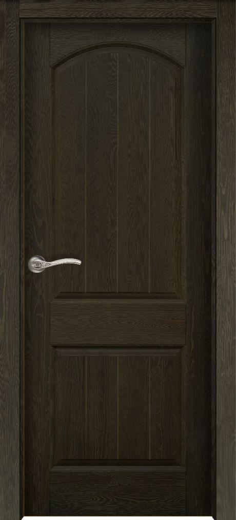 Глухая межкомнатная дверь Осло Эйвори блэк Массив сосны (ОКА)