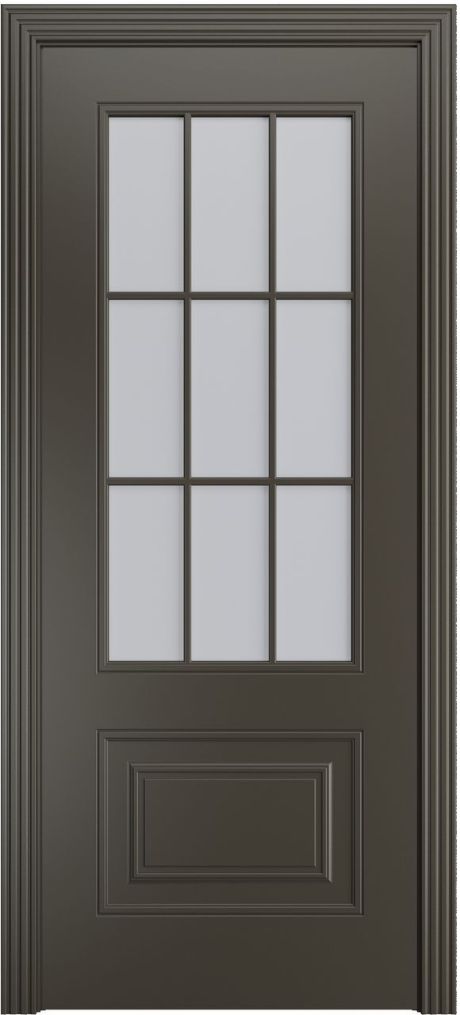 Межкомнатная дверь со стеклом Версаль-1Ф Loft (9) Гриджио Эмаль (Мильяна)