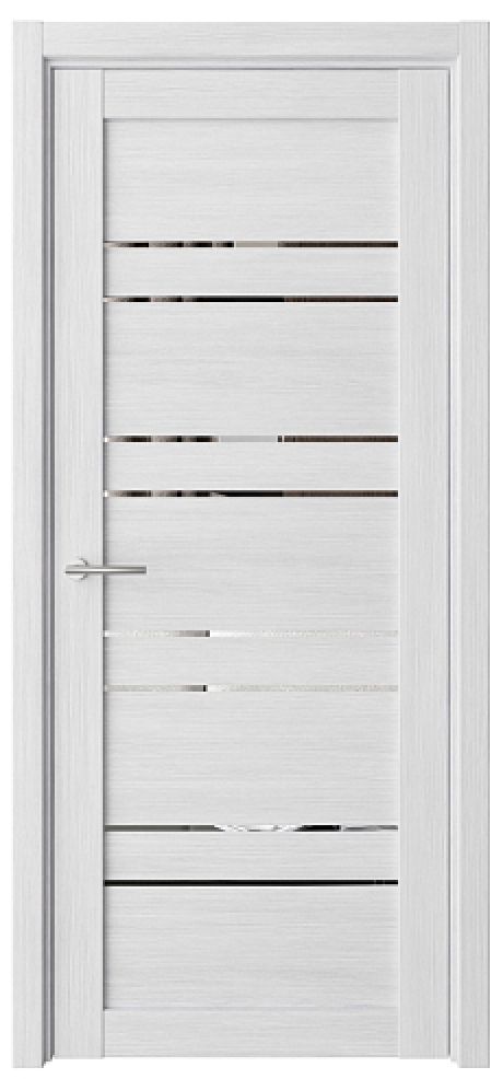 Межкомнатная дверь с зеркалом Дублин Кедр снежный Эко-шпон Зеркало (ALBERO)