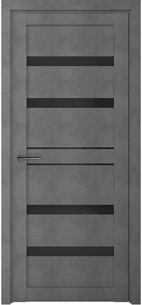 Межкомнатная дверь со стеклом Дрезден Темный Бетон Стекло черное (ALBERO)