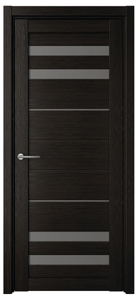 Межкомнатная дверь со стеклом Пекин Темный кипарис Эко-шпон Стекло графитовое (ALBERO)