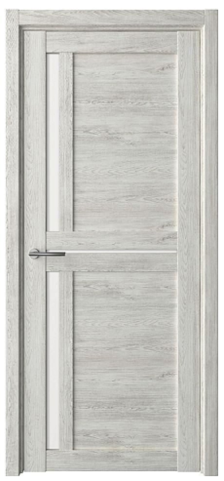 Межкомнатная дверь со стеклом Кельн Дуб нордик Эко-шпон Стекло белое (ALBERO)