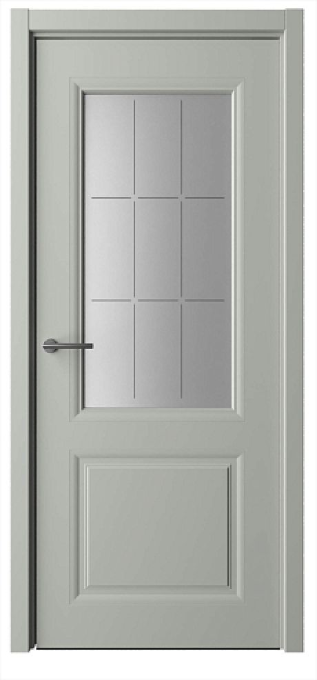 Межкомнатная дверь со стеклом Стиль-1 Серый Эмаль Стекло "Топаз" (ALBERO)