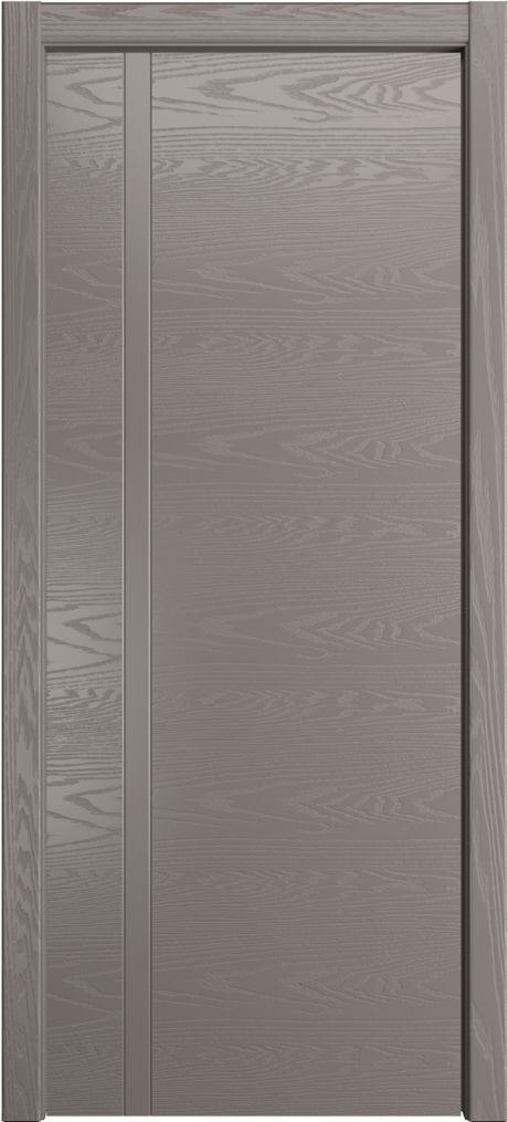 Глухая межкомнатная дверь ID-Y c чередованием Темно-серый Шпон (Мильяна)
