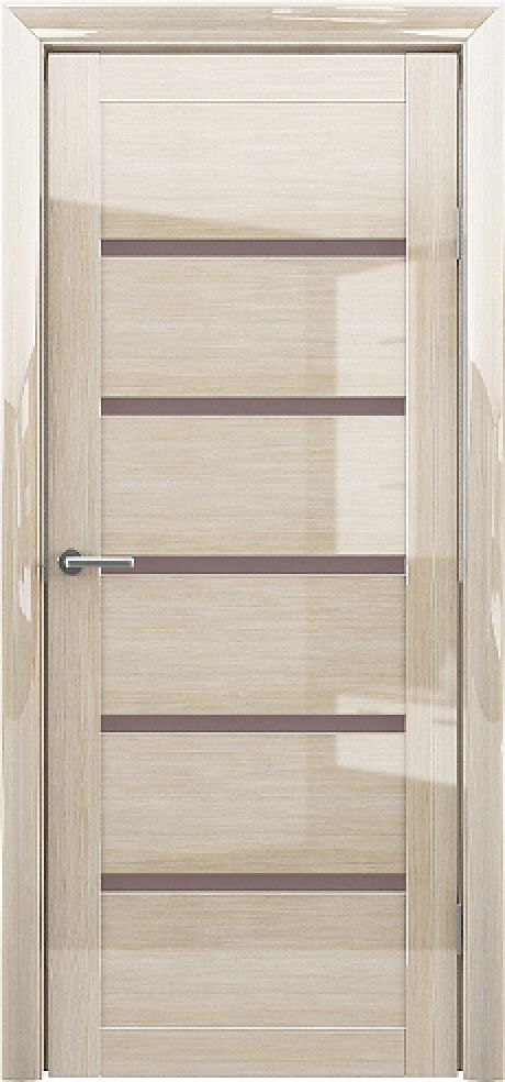 Межкомнатная дверь со стеклом Вена GL Мокко глянец Глянец Стекло мателюкс бронза (ALBERO)