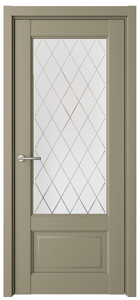 Межкомнатная дверь Эрмитаж-1 Серый Vinyl Мателюкс с алмазной гравировкой "Ромб" (ALBERO)