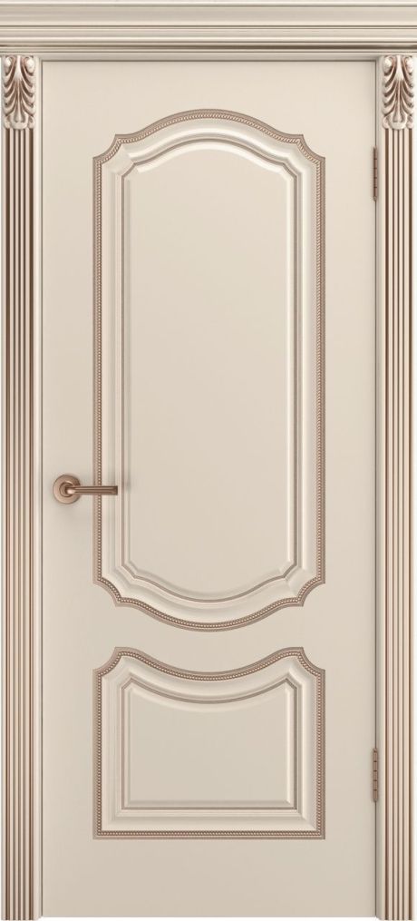 Глухая межкомнатная дверь Сюита Лакшери В0 Шампань с патиной Розовое золото Эмаль (Шейл Дорс)