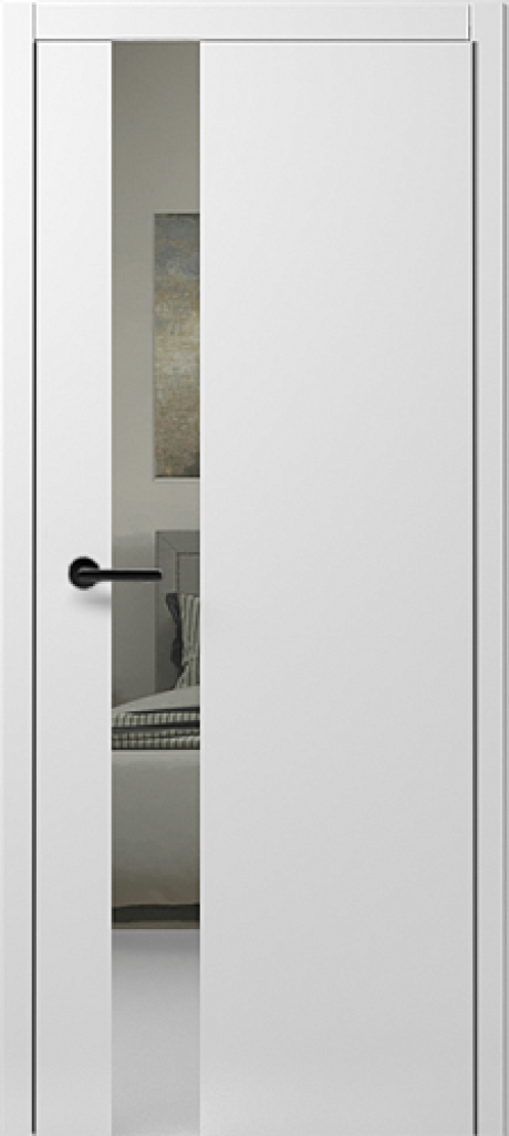 Межкомнатная дверь с зеркалом Status G Белый Эмаль Зеркало грей (ALBERO)